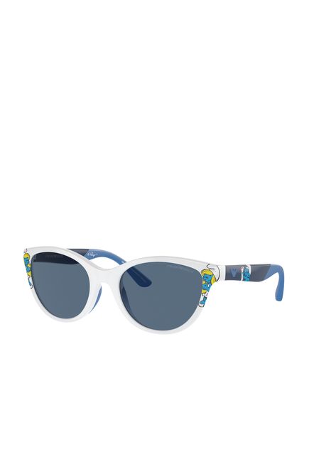 Girl Cat-Eye Sunglasses with Blue Lenses
